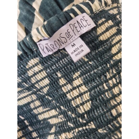 Anthropologie Tropical Smock Waist Maxi Dress Sz M Rayon Tassels Resort Wear NEW - Picture 4 of 10